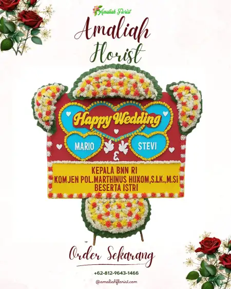 Papan Bunga Pernikahan Astina
